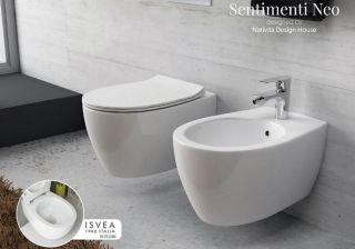 Подвесной унитаз Isvea Sentimenti Neo 10AR02010-2V безободковый крышка микролифт серый бетон матовый